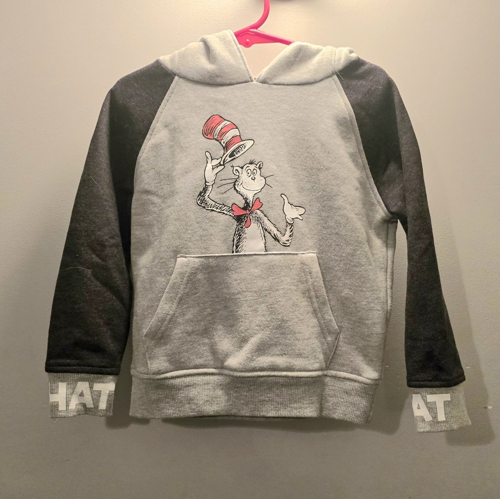 Dr. Suess Cat in the Hat Hoodie Sweatshirt with ears 4T